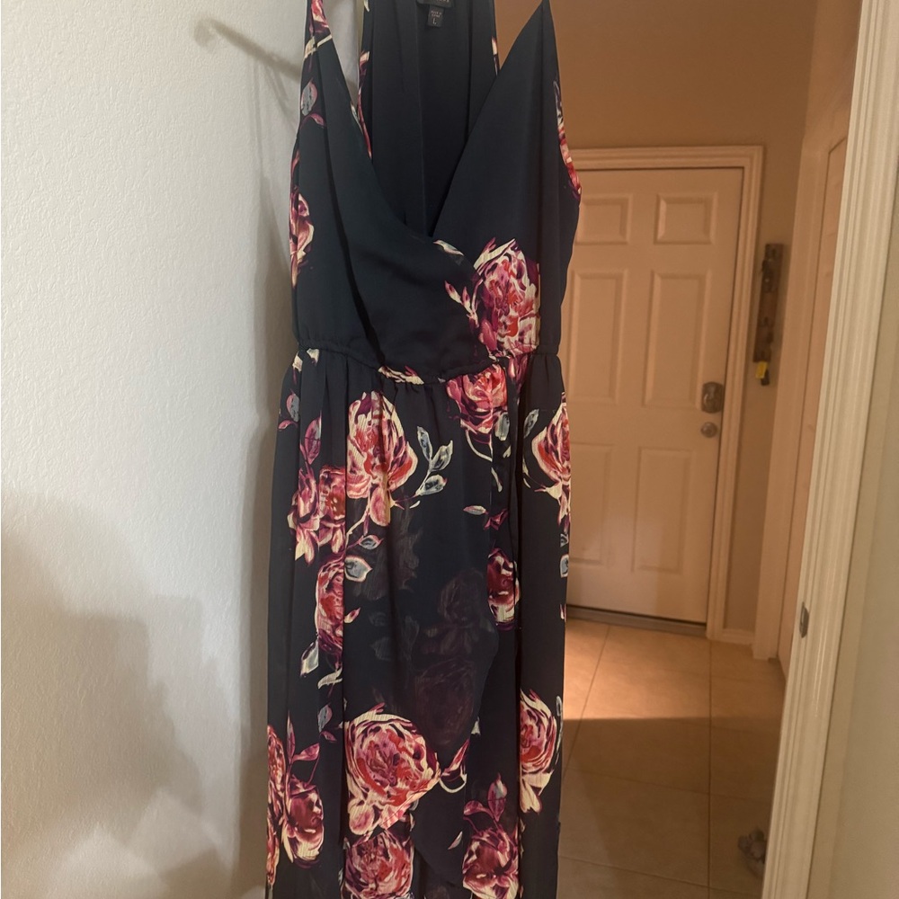Shyanne Black and Pink Floral Maxi Dress